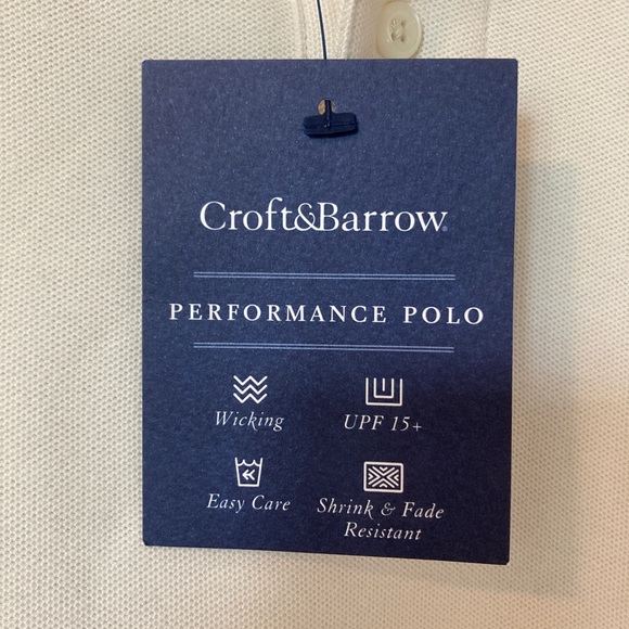 Croft and Borrow Cream Colored Men’s Polo Shirt, XXL Tall size - Picture 6 of 11